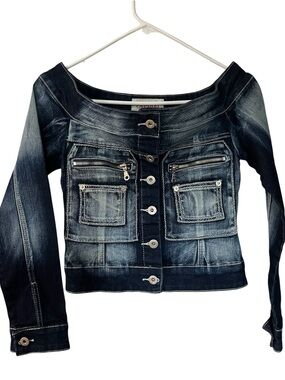 Y2K Off The Shoulder Denim Jacket
